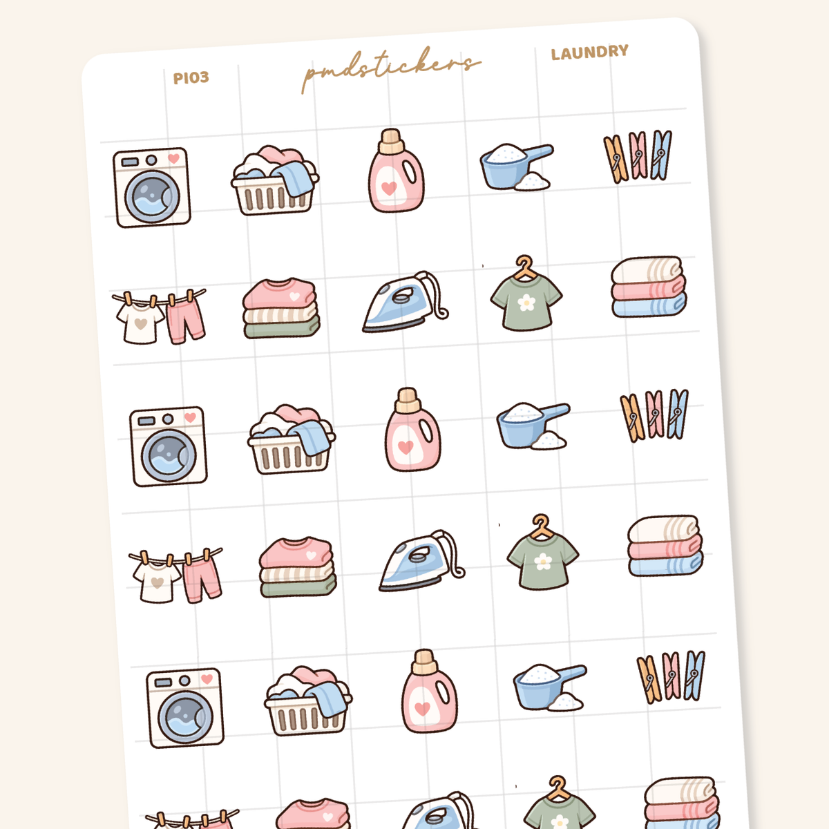 Laundry Pocket Icon Stickers | Planner Stickers | PI03