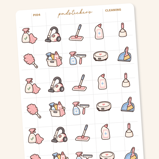 Cleaning Pocket Icon Stickers | Planner Stickers | PI04