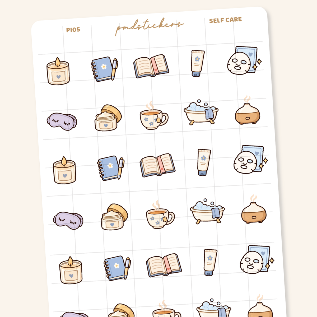 Self Care Pocket Icon Stickers | Planner Stickers | PI05