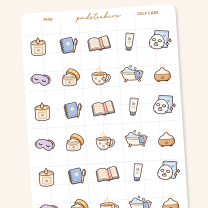 Self Care Pocket Icon Stickers | Planner Stickers | PI05