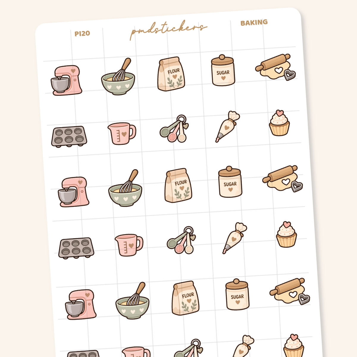 Baking Pocket Icon Stickers | Planner Stickers | PI20