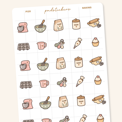 Baking Pocket Icon Stickers | Planner Stickers | PI20
