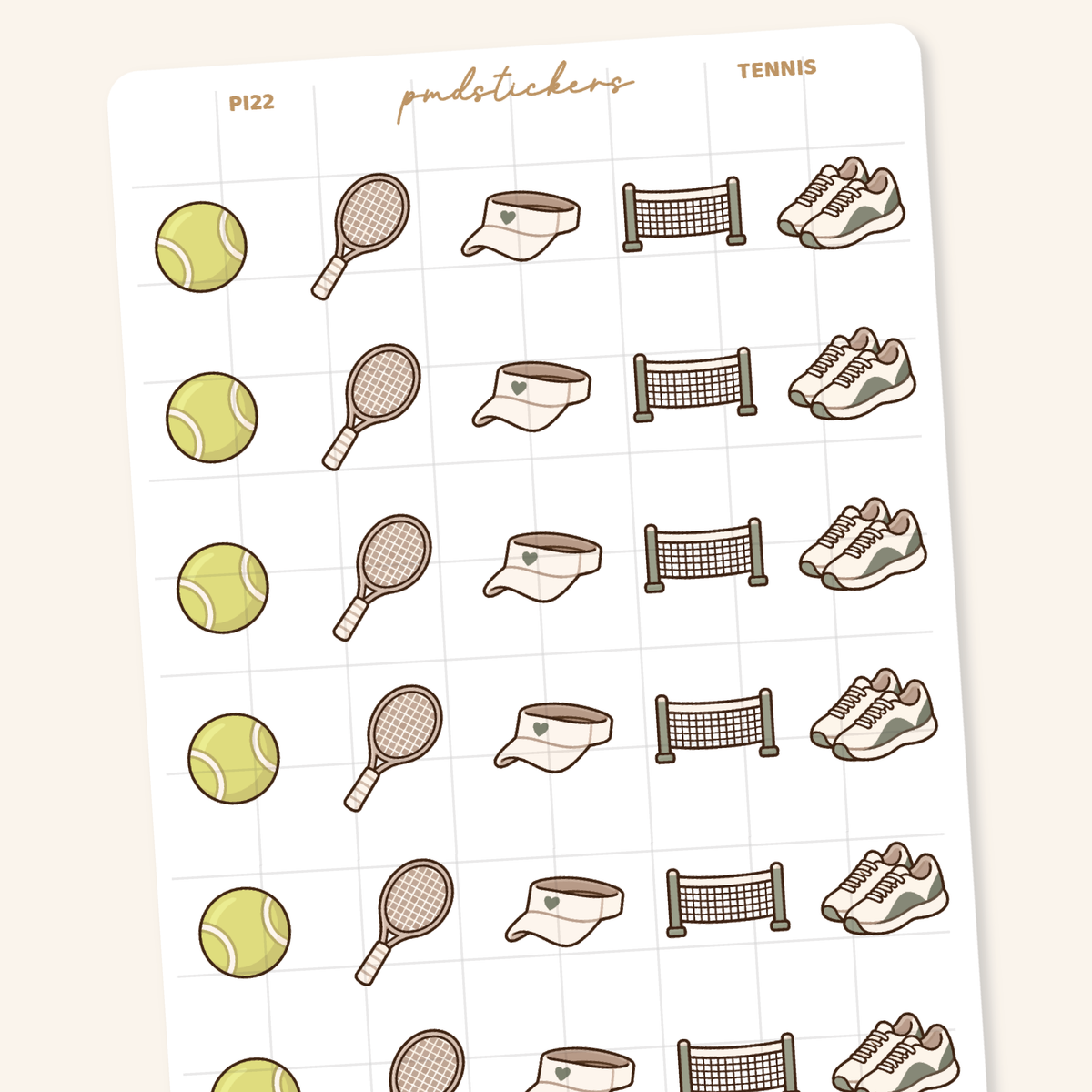 Tennis Pocket Icon Stickers | Planner Stickers | PI22