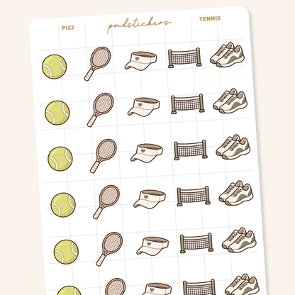 Tennis Pocket Icon Stickers | Planner Stickers | PI22