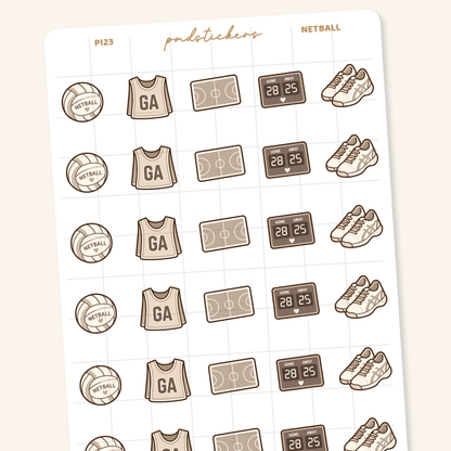 Netball Pocket Icon Stickers | Planner Stickers | PI23