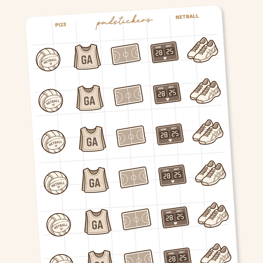 Netball Pocket Icon Stickers | Planner Stickers | PI23