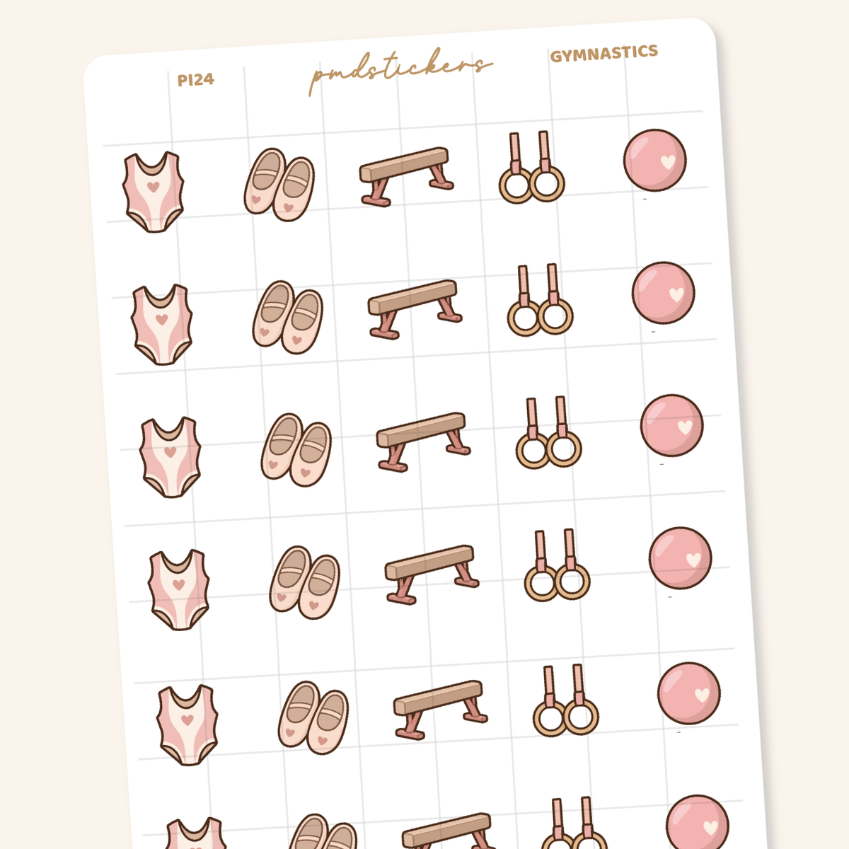 Gymnastics Pocket Icon Stickers | Planner Stickers | PI24