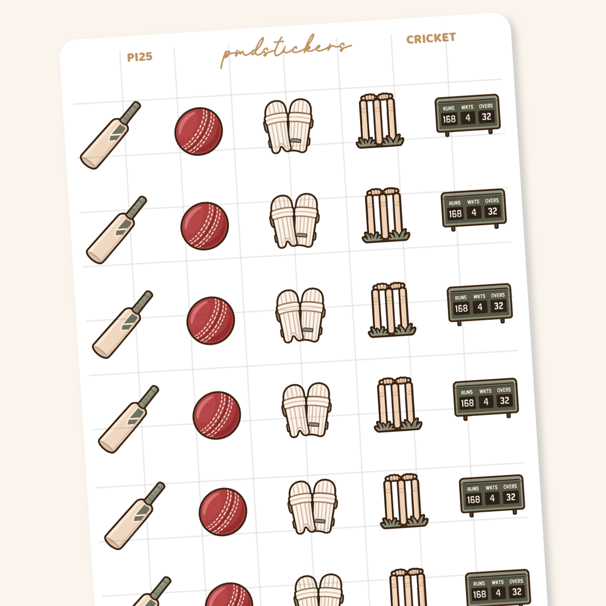 Cricket Pocket Icon Stickers | Planner Stickers | PI25