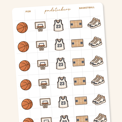 Basketball Pocket Icon Stickers | Planner Stickers | PI26