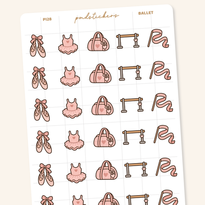 Ballet Pocket Icon Stickers | Planner Stickers | PI28