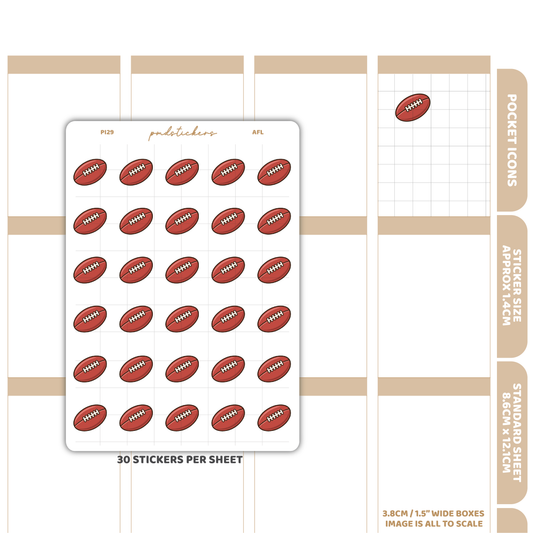 AFL Pocket Icon Stickers | Planner Stickers | PI29