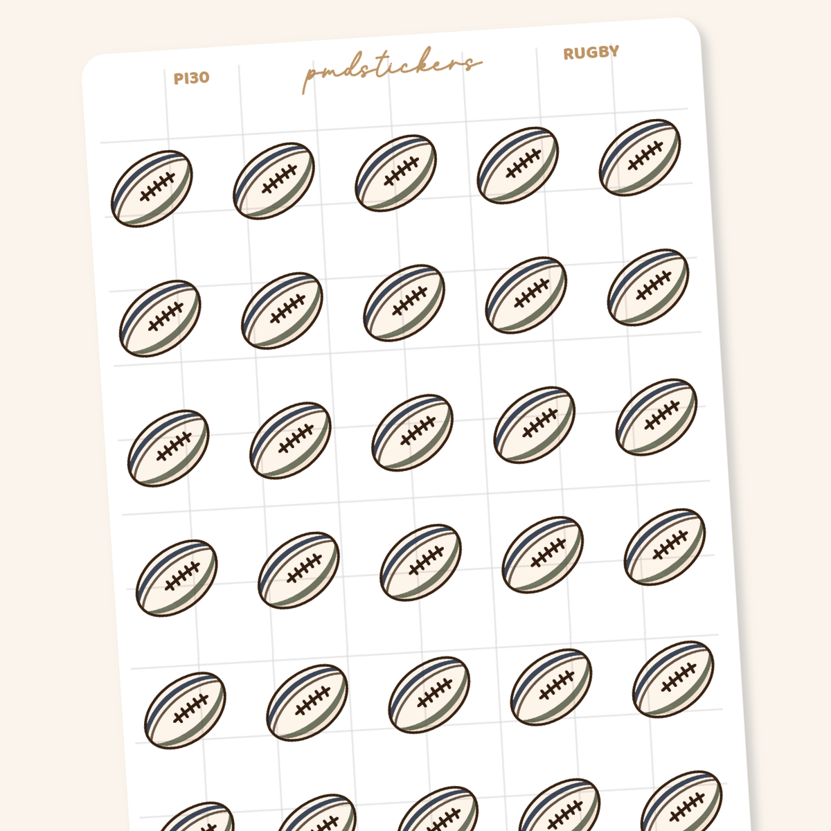 Rugby Pocket Icon Stickers | Planner Stickers | PI30