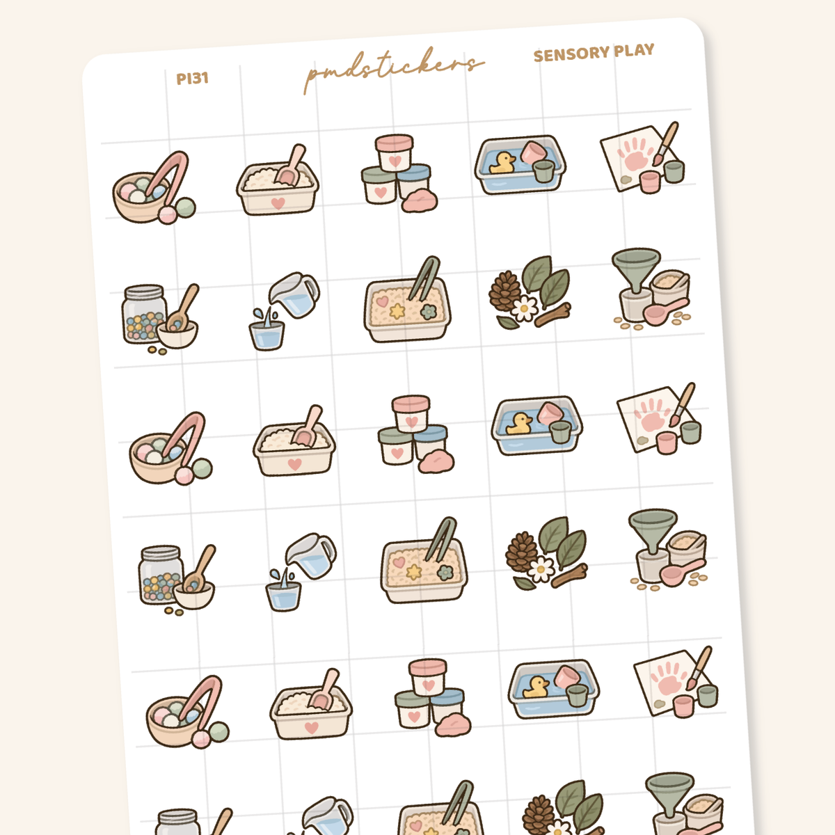 Sensory Play Pocket Icon Stickers | Planner Stickers | PI31