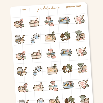 Sensory Play Pocket Icon Stickers | Planner Stickers | PI31