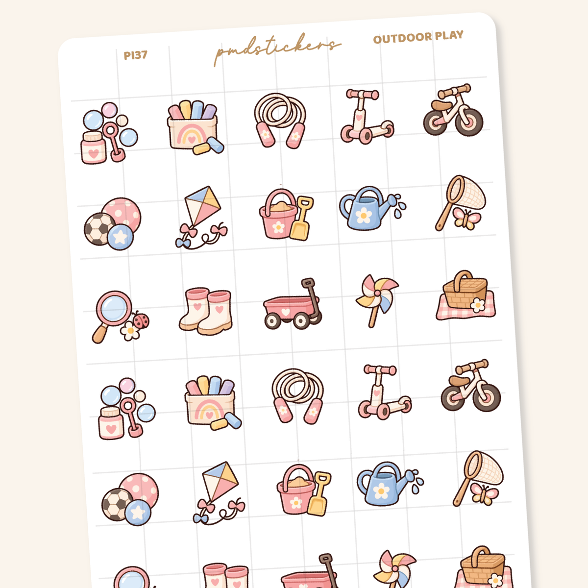 Outdoor Play Pocket Icon Stickers | Planner Stickers | PI37
