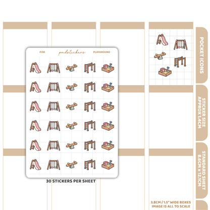 Playground Pocket Icon Stickers | Planner Stickers | PI38