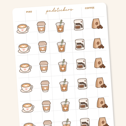 Coffee Pocket Icon Stickers | Planner Stickers | PI40