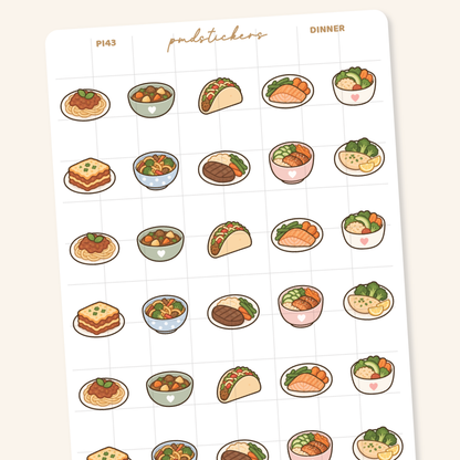 Dinner Pocket Icon Stickers | Planner Stickers | PI43
