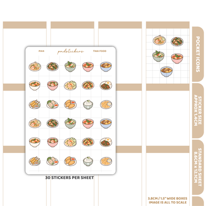 Thai Food Pocket Icon Stickers | Planner Stickers | PI44