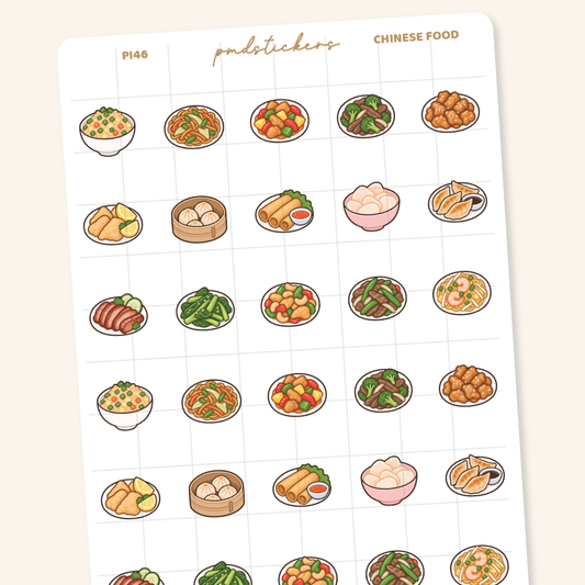 Chinese Food Pocket Icon Stickers | Planner Stickers | PI46