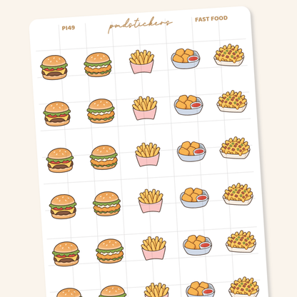 Fast Food Pocket Icon Stickers | Planner Stickers | PI49