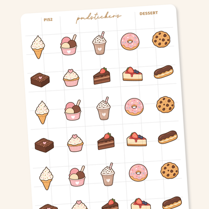 Dessert Pocket Icon Stickers | Planner Stickers | PI52