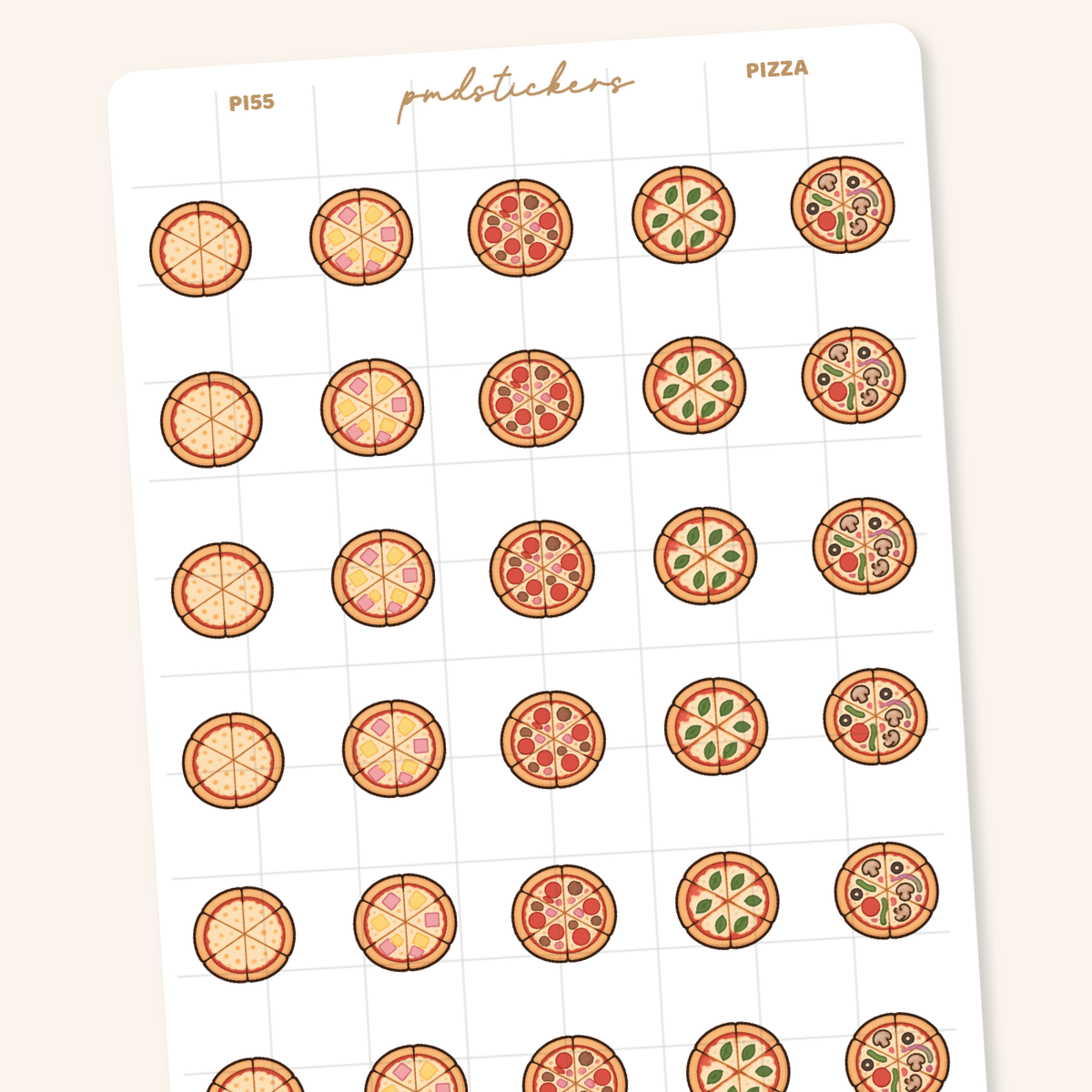Pizza Pocket Icon Stickers | Planner Stickers | PI55