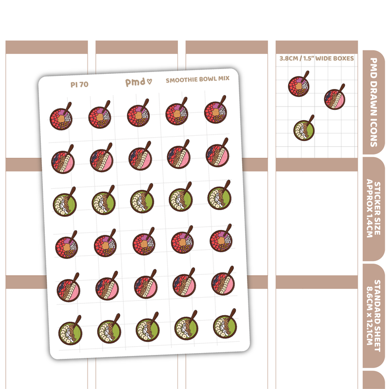 Smoothie Bowl Stickers | PMD Icons | PI70