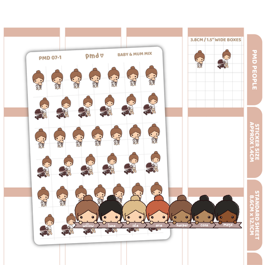 Baby Mum Stickers | PMD People Planner Stickers | PMD07