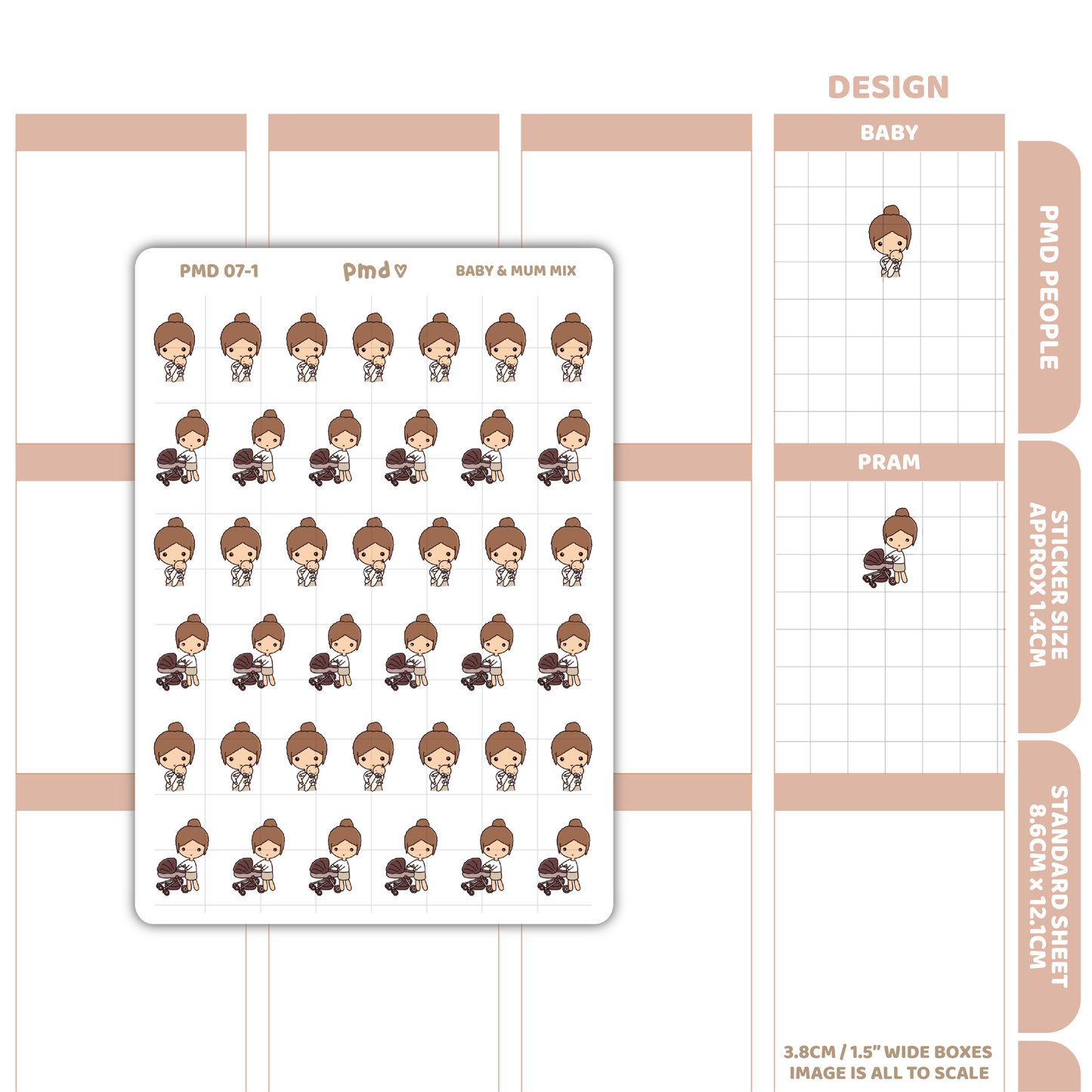 Baby Mum Stickers | PMD People Planner Stickers | PMD07