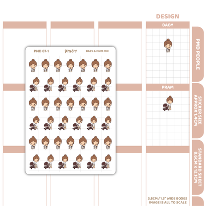 Baby Mum Stickers | PMD People Planner Stickers | PMD07