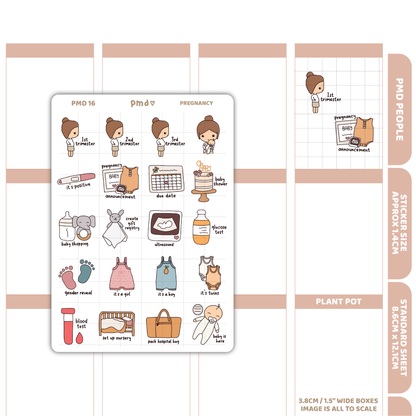 Pregnancy Stickers | PMD People Planner Stickers | PMD16