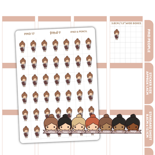 iPad/Pencil Stickers | PMD People Planner Stickers | PMD17