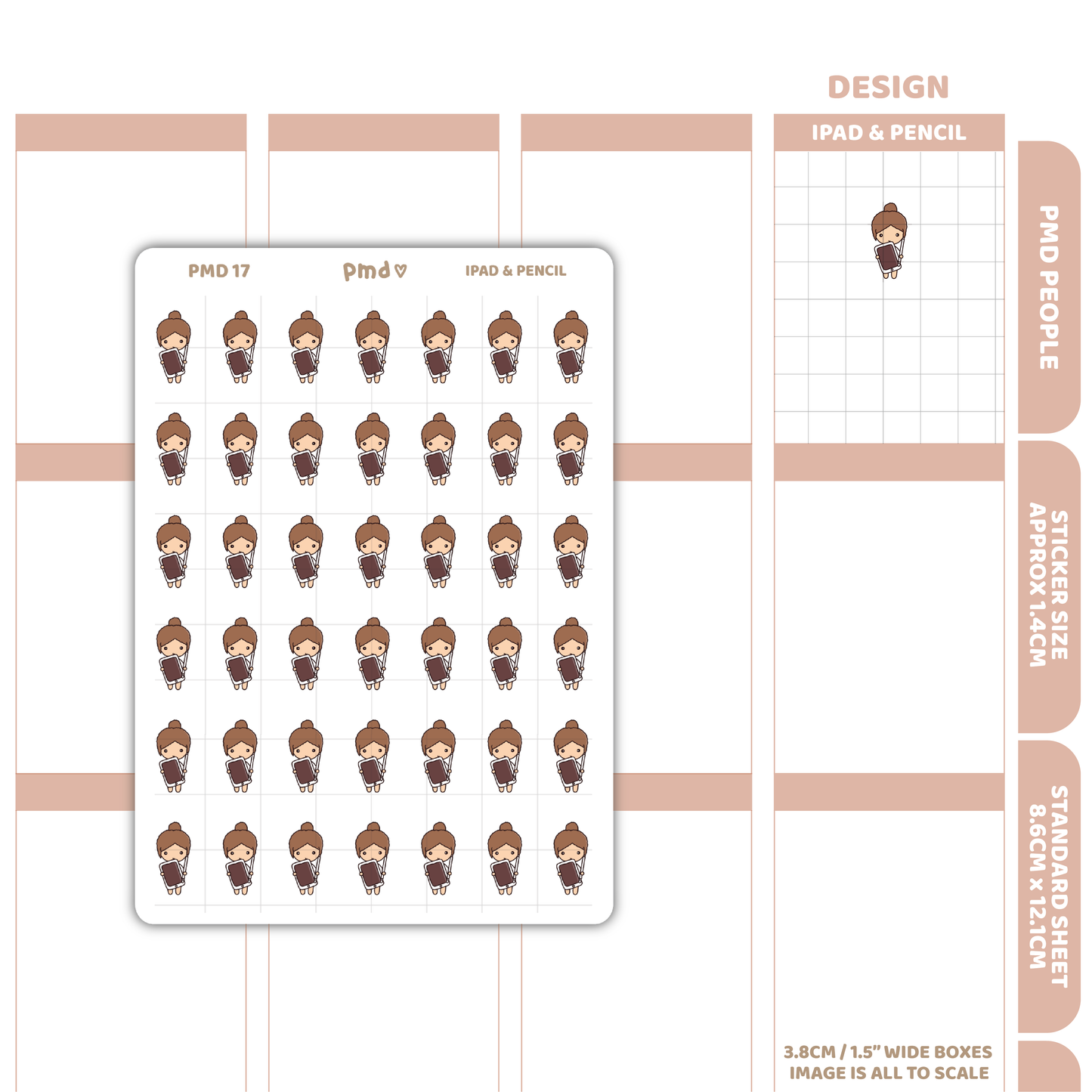 iPad/Pencil Stickers | PMD People Planner Stickers | PMD17