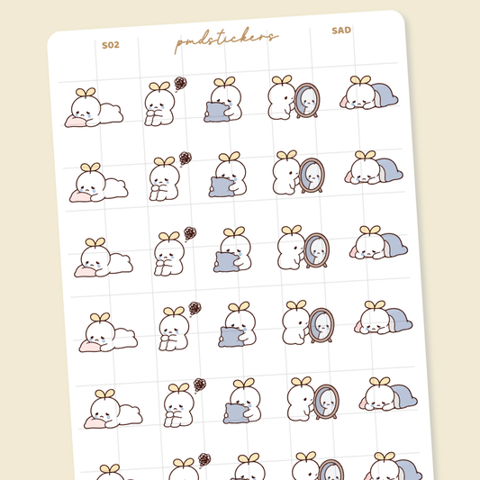 Sad Sprout Character Stickers | Planner Stickers | S02