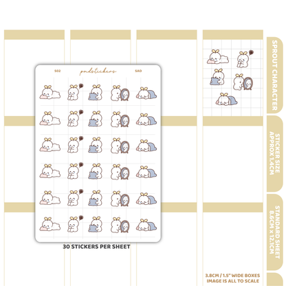 Sad Sprout Character Stickers | Planner Stickers | S02