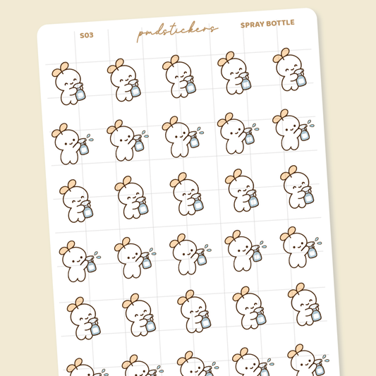 Cleaning Sprout Character Stickers | Planner Stickers | S03