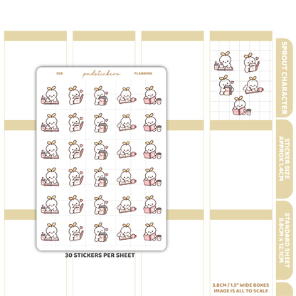 Planning Sprout Character Stickers | Planner Stickers | S06