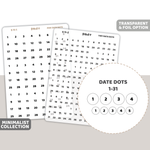 Date Dot Stickers | Minimalist | S11