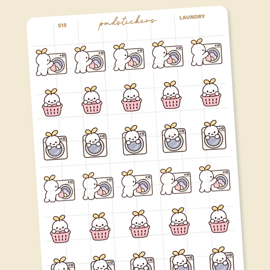 Laundry Sprout Character Stickers | Planner Stickers | S15