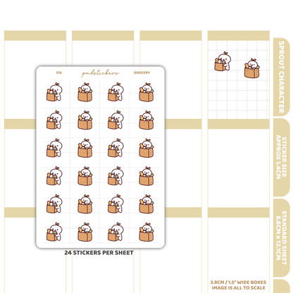 Grocery Sprout Character Stickers | Planner Stickers | S16