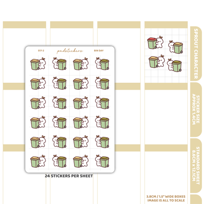 Bins Sprout Character Stickers | Planner Stickers | S17