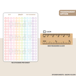 Tiny Checkbox Stickers | Transparent Option | S17