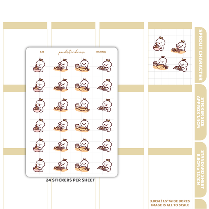 Baking Sprout Character Stickers | Planner Stickers | S23