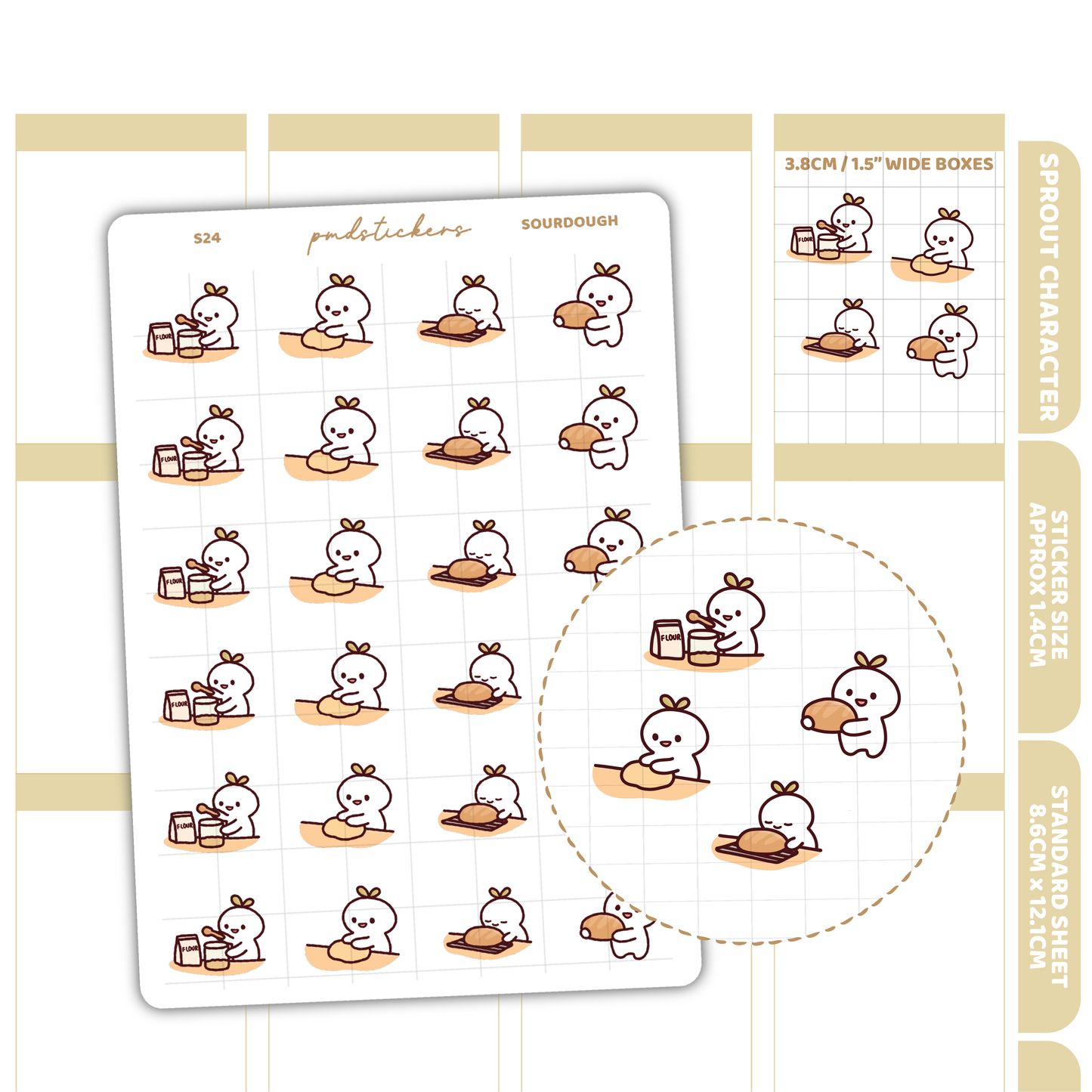 Sourdough Sprout Character Stickers | Planner Stickers | S24
