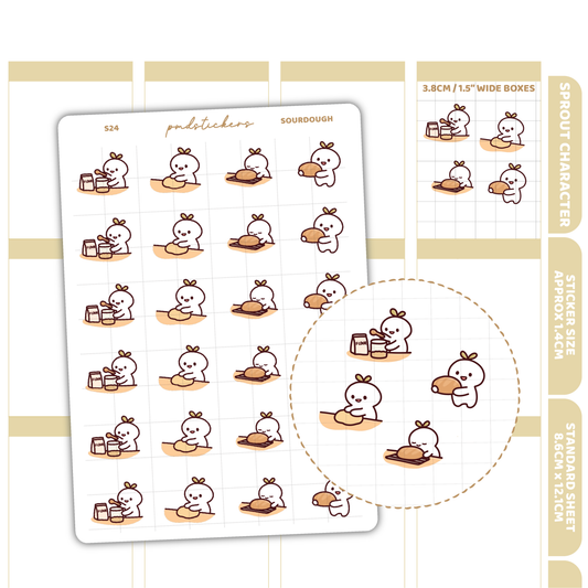 Sourdough Sprout Character Stickers | Planner Stickers | S24