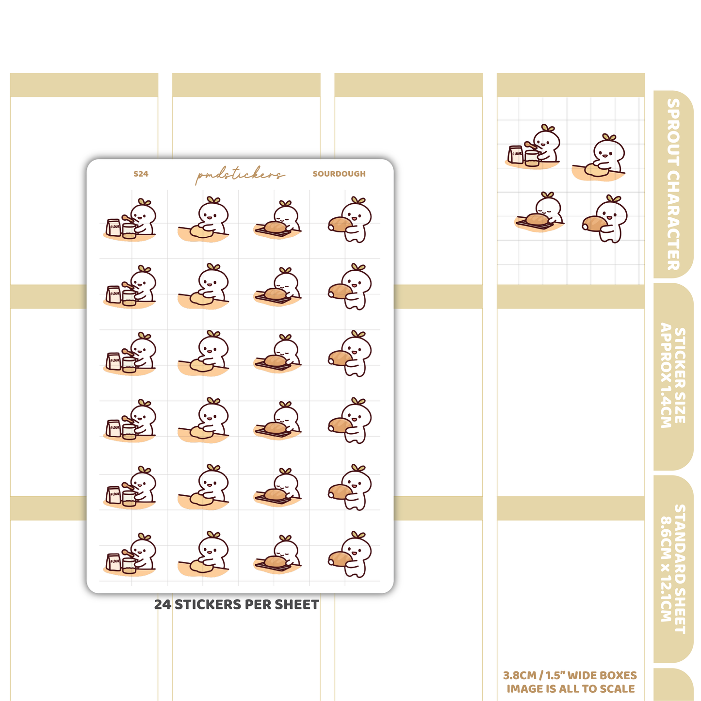 Sourdough Sprout Character Stickers | Planner Stickers | S24