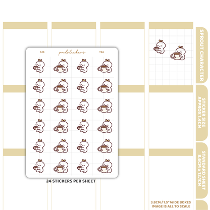 Tea Sprout Character Stickers | Planner Stickers | S26
