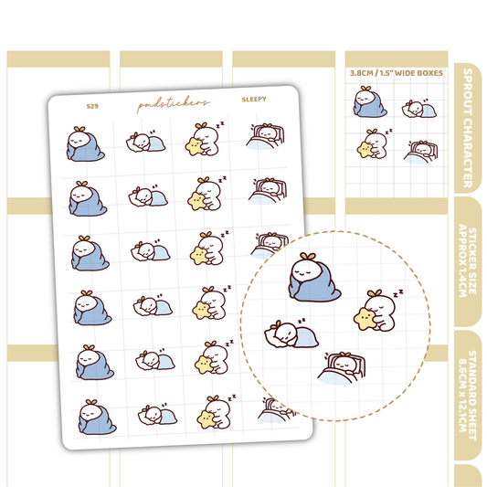 Sleepy Sprout Character Stickers | Planner Stickers | S29