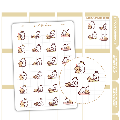 Dog Sprout Character Stickers | Planner Stickers | S31